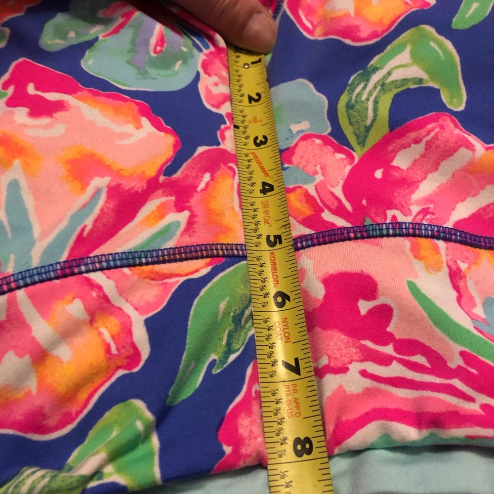 Floral Print Athletic Leggings Beckon Blue Jungle Luxletic (L) - Picture 4 of 7